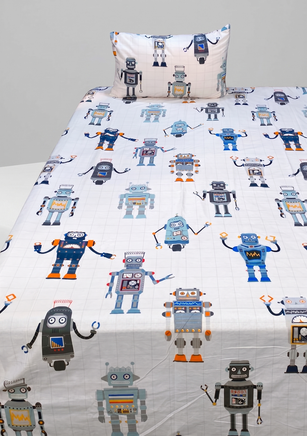Linen House Retro Robot kids Cotton Bed Sheet