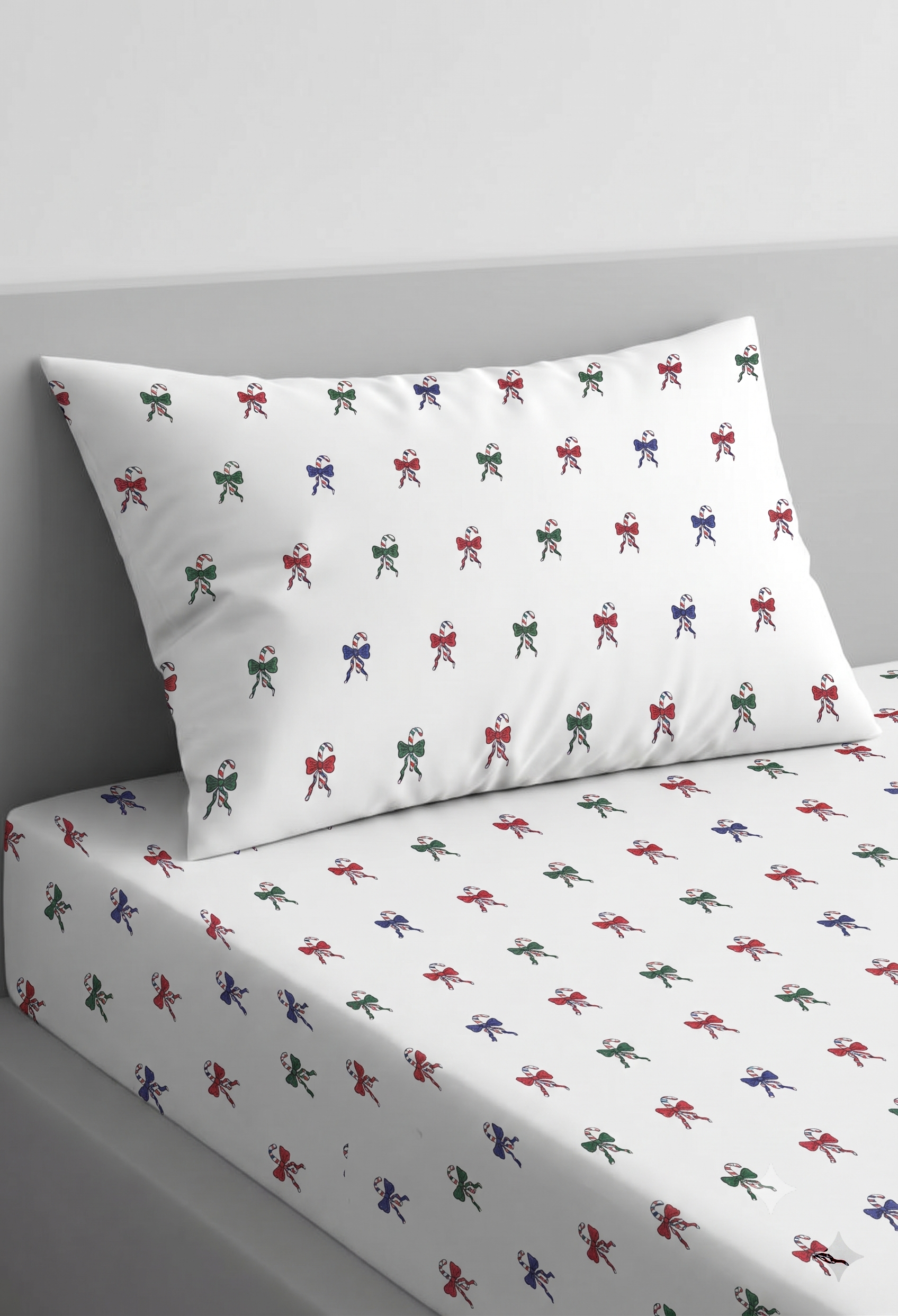 Colorful Small Bows  kids Percale Bed Sheet