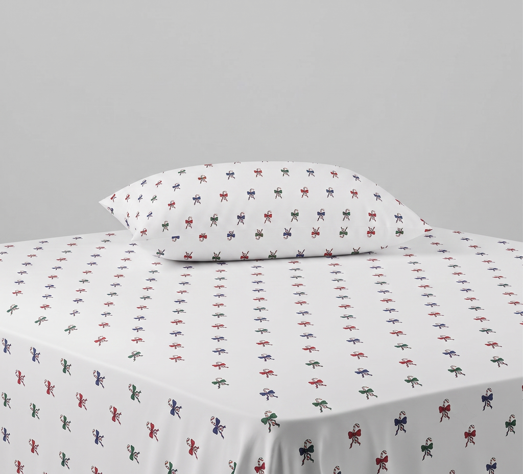 Colorful Small Bows  kids Percale Bed Sheet
