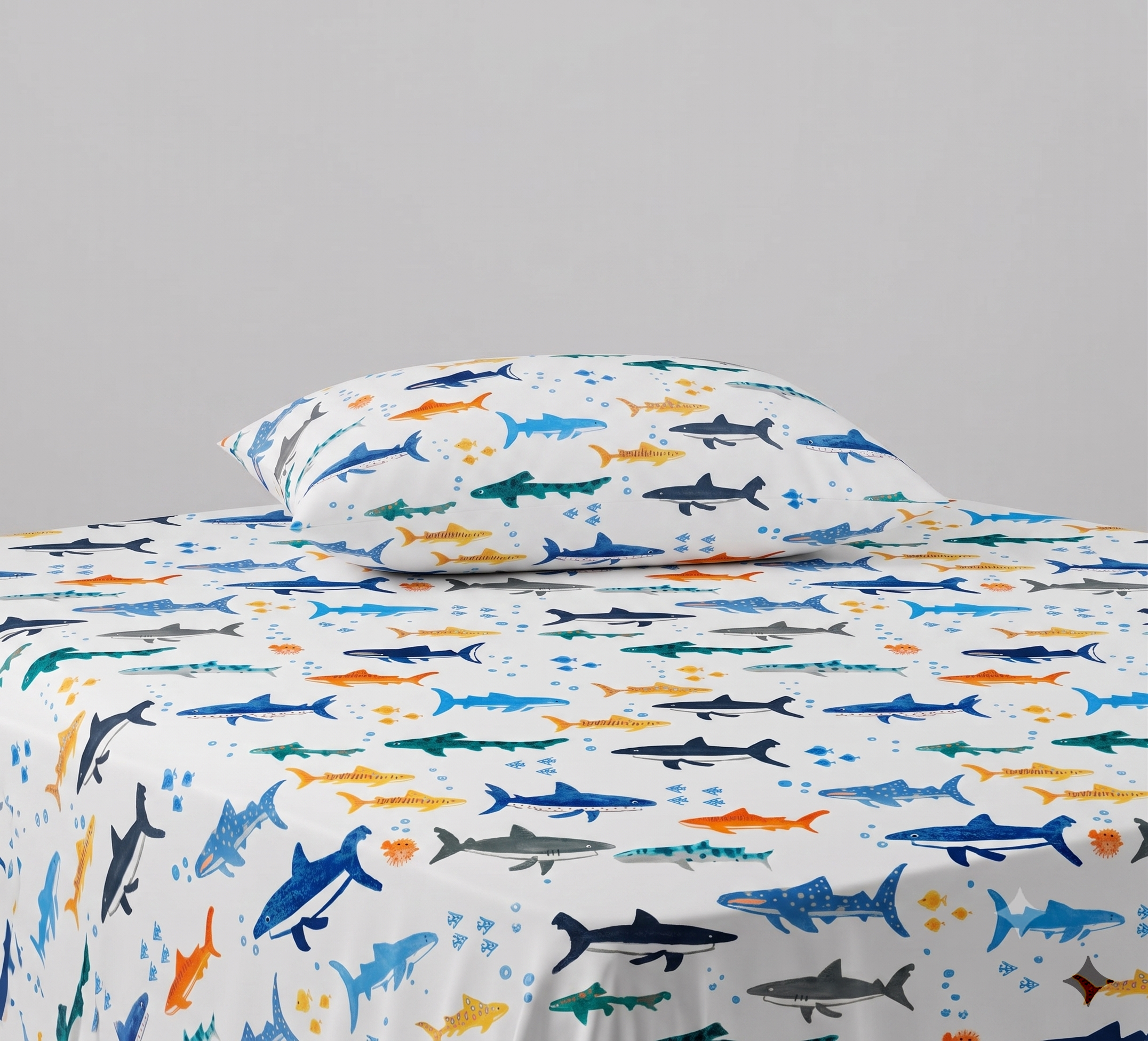 Funky Sharks Print kids Percale Bed Sheet