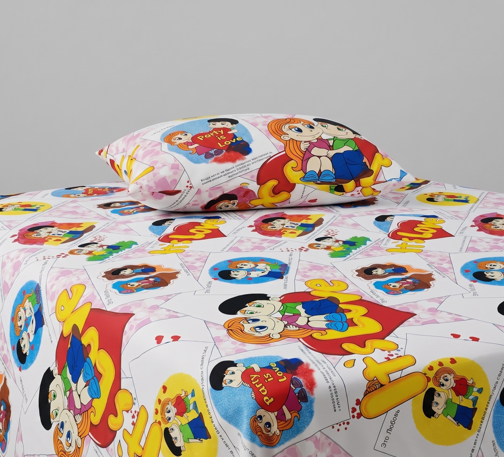 Colorful Ryan's World kids Cotton Bed Sheet