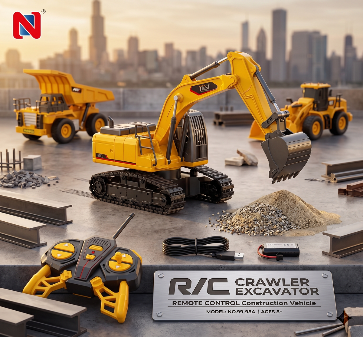 Remote Control Crawler Excavator Construction Vehicle