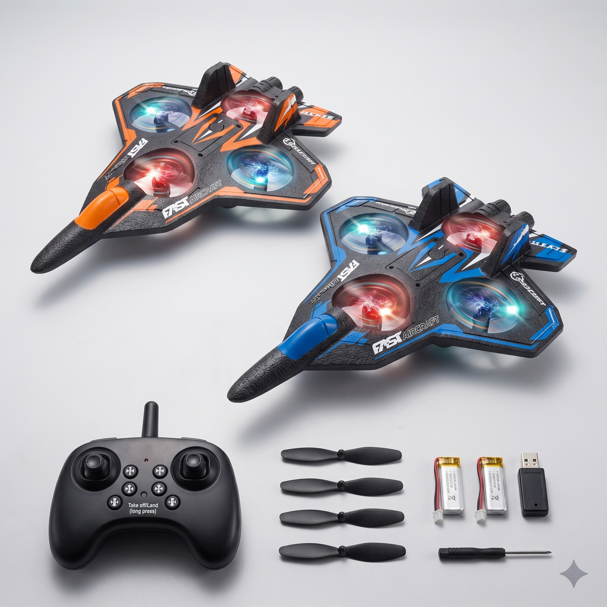 J20 RC Fighter Aircraft – High-Speed Remote Control Jet with 360° Flips & LED Lights