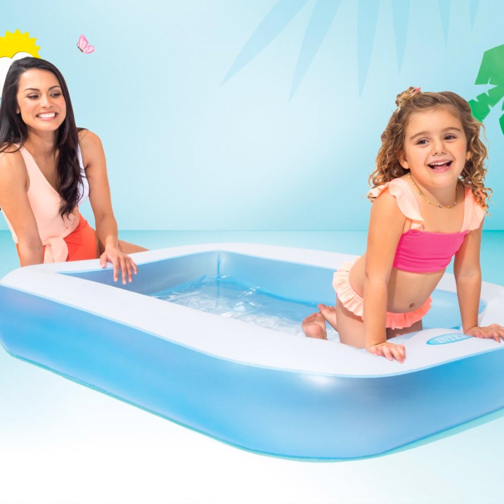 Intex 65" x 39" x 11" Rectangular Inflatable Kiddie Pool Blue