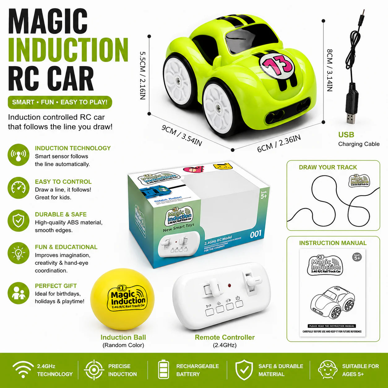 Electric Mini Remote Control & Induction Controlled Car