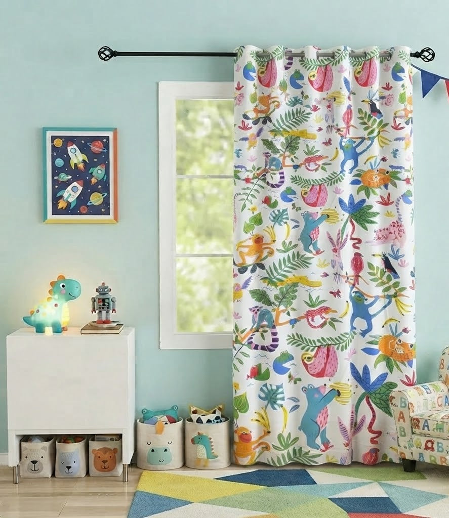 Jungle Themed Kids Room Curtain