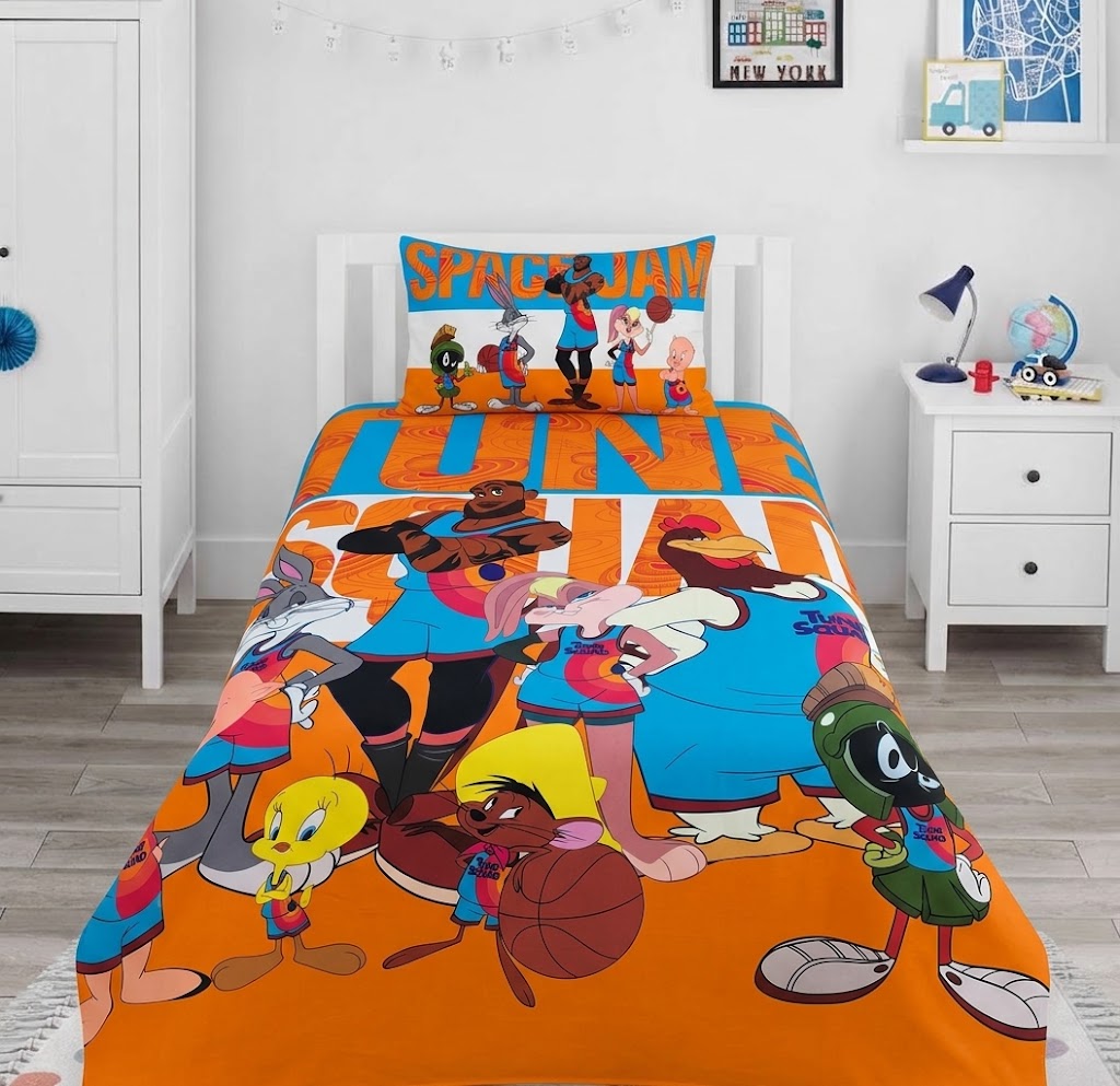 Looney Tunes Space Jam Characters kids Cotton Bed Sheet