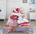 Mia and Me Characters Alongside a Unicorn kids Cotton Bed Sheet