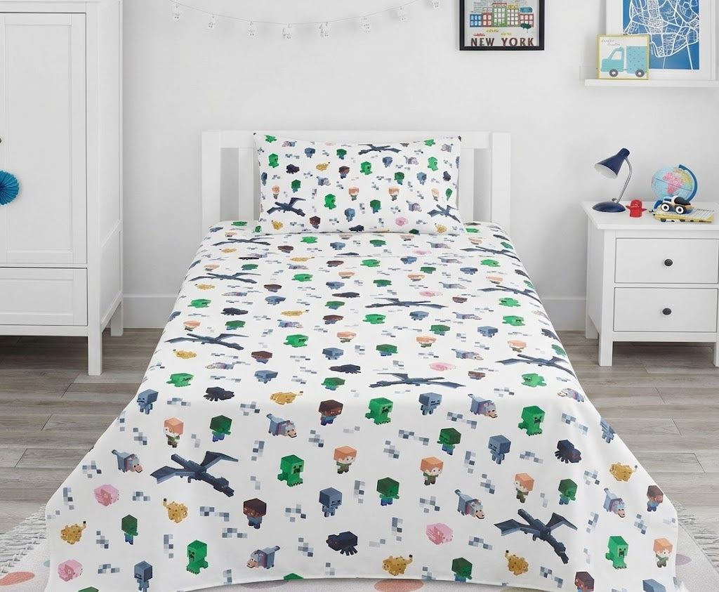 Minecraft Themed kids Cotton Bed Sheet