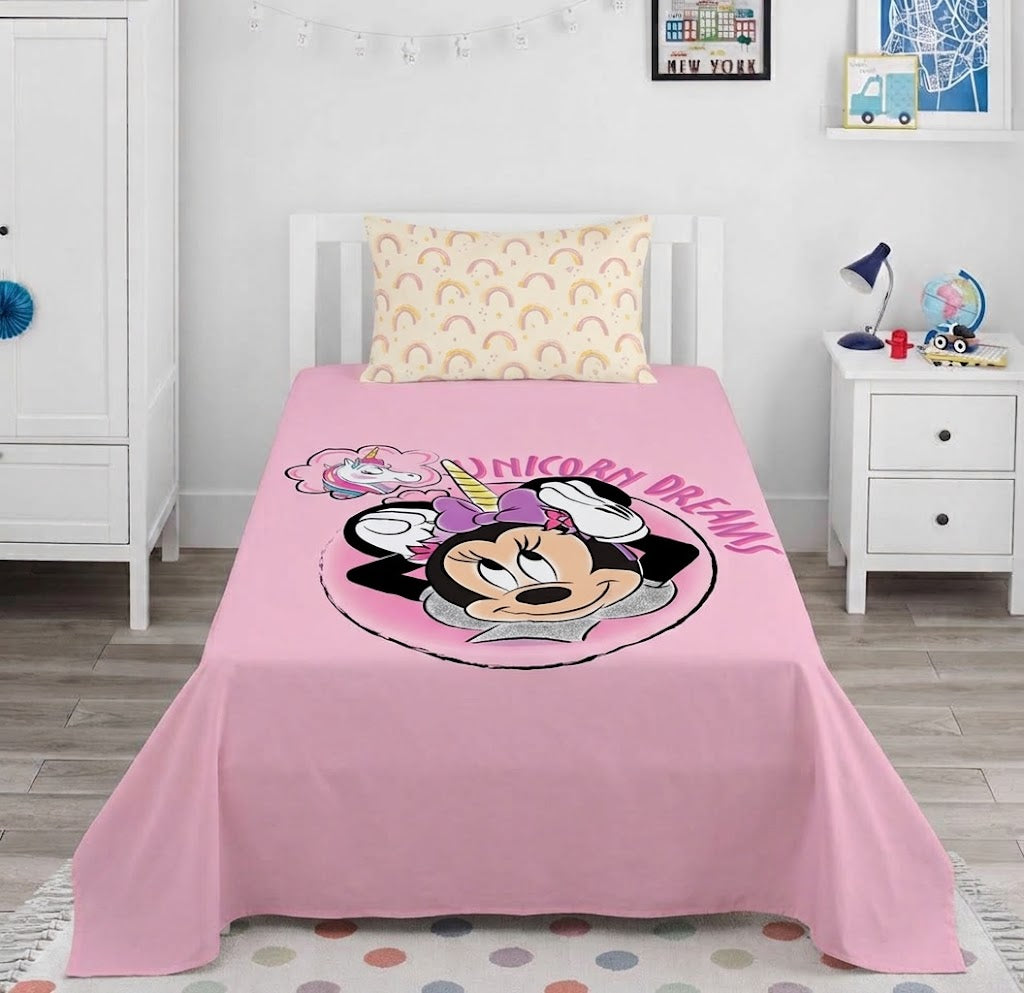 Minnie Mouse Unicorn Dreams kids Cotton Bed Sheet