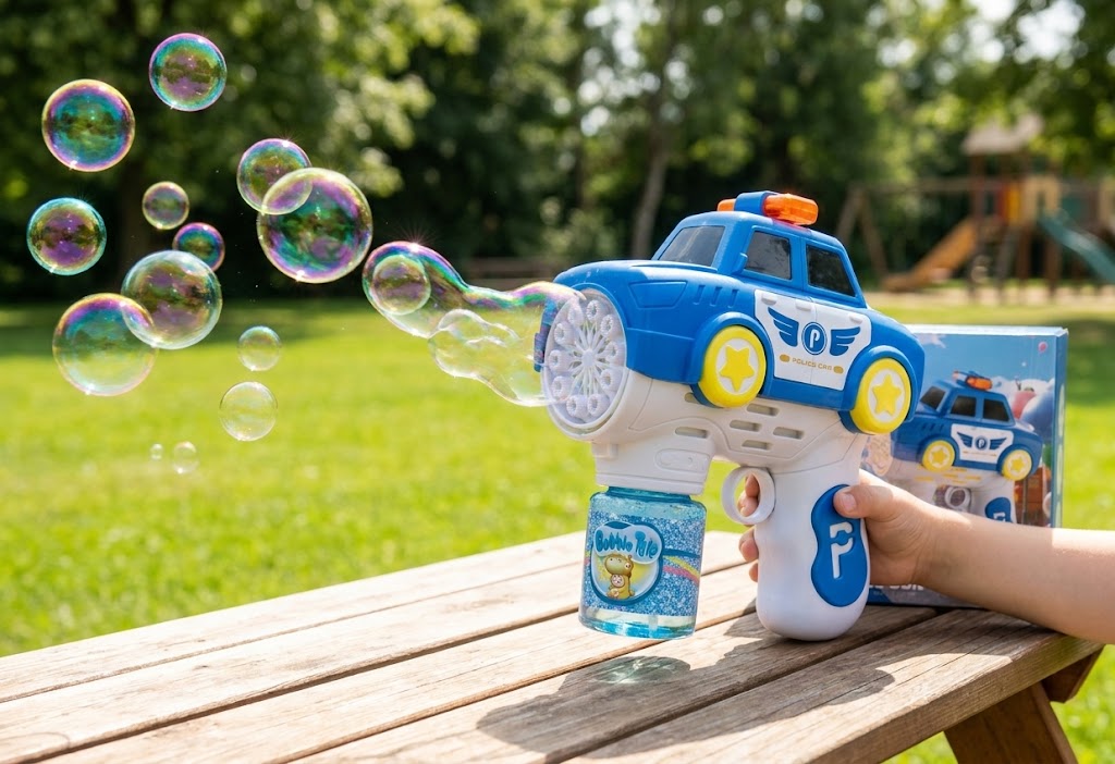 Police Cars Electric Bubble Gun with LED Lights