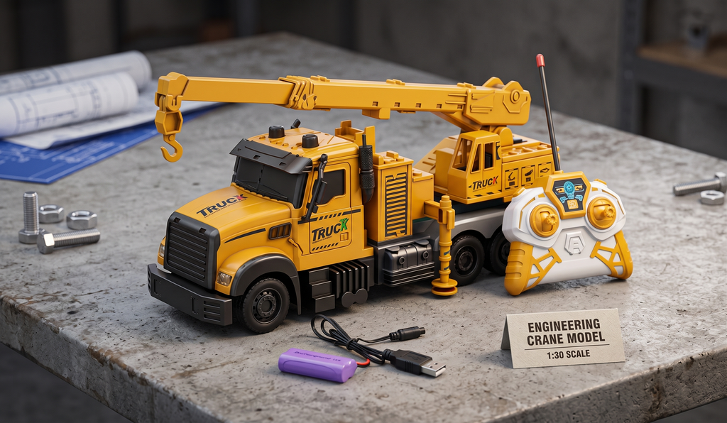 Remote Control 1:30 Scale Engineering Crane Truck Model