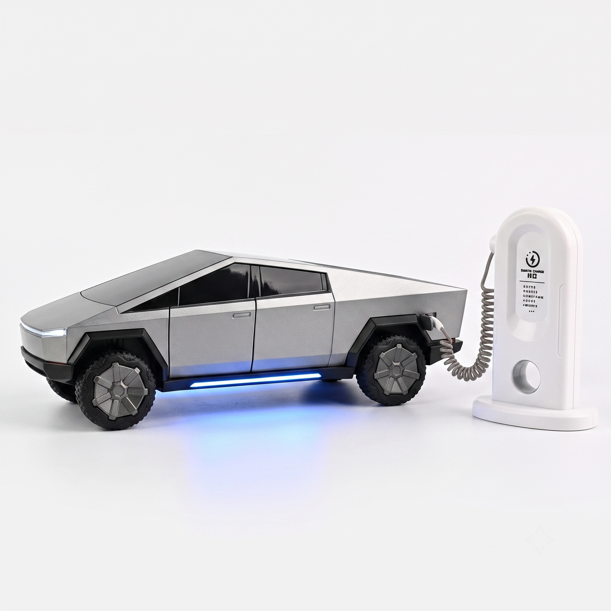 Remote Control Tesla Cyber Truck with EV Station Music Lights and Smoke Effect