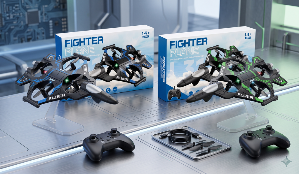 
Remote Controlled Quadcopter Fighter Jet  Plane
