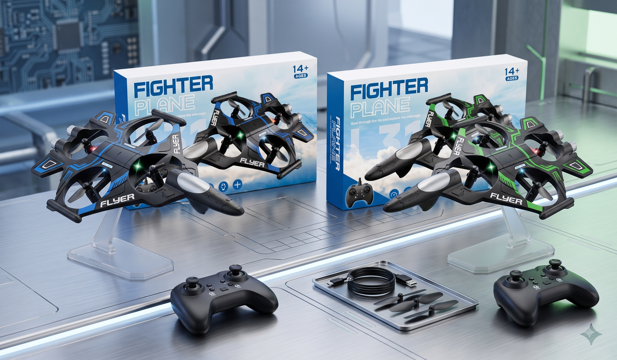 
Remote Controlled Quadcopter Fighter Jet  Plane
