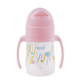 STRAW DRINKING CUP W/HANDLE 150ML-PINK
