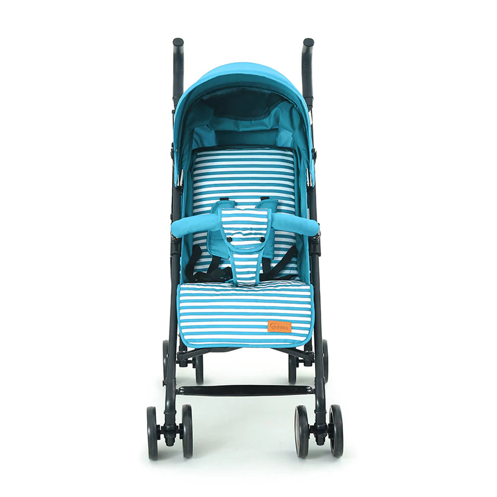 TINNIES BABY BUGGY STROLLER – GREEN STRIPED, LIGHTWEIGHT & FOLDABLE BABY PRAM