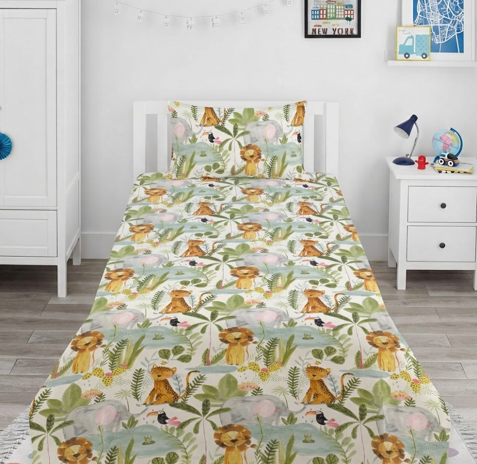 Safari Animal kids Cotton Bed Sheet