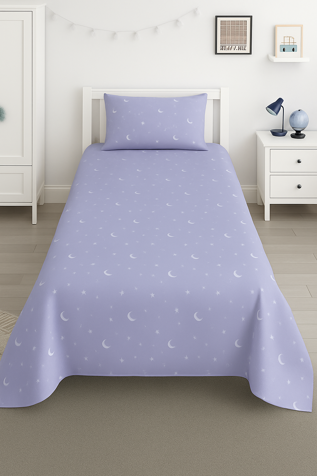 Star and Moon kids Cotton Bedsheet 