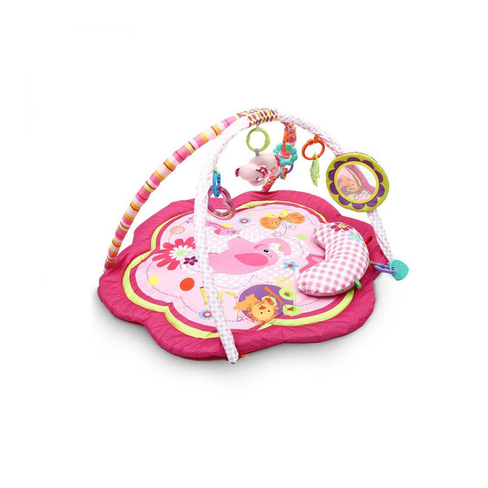 PINK BABY PLAY MAT – 4-IN-1 ACTIVITY MAT WITH TOYS (0–12 MONTHS)