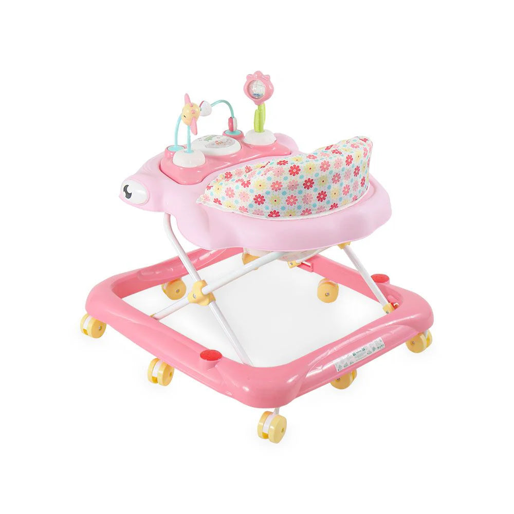 TINNIES PINK BABY WALKER – PADDED SEAT & TOY TRAY