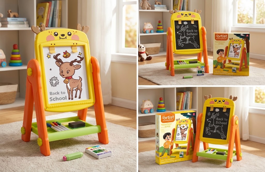 Talented Painter Double-Faced Artist Drawing Board (Deer Theme)