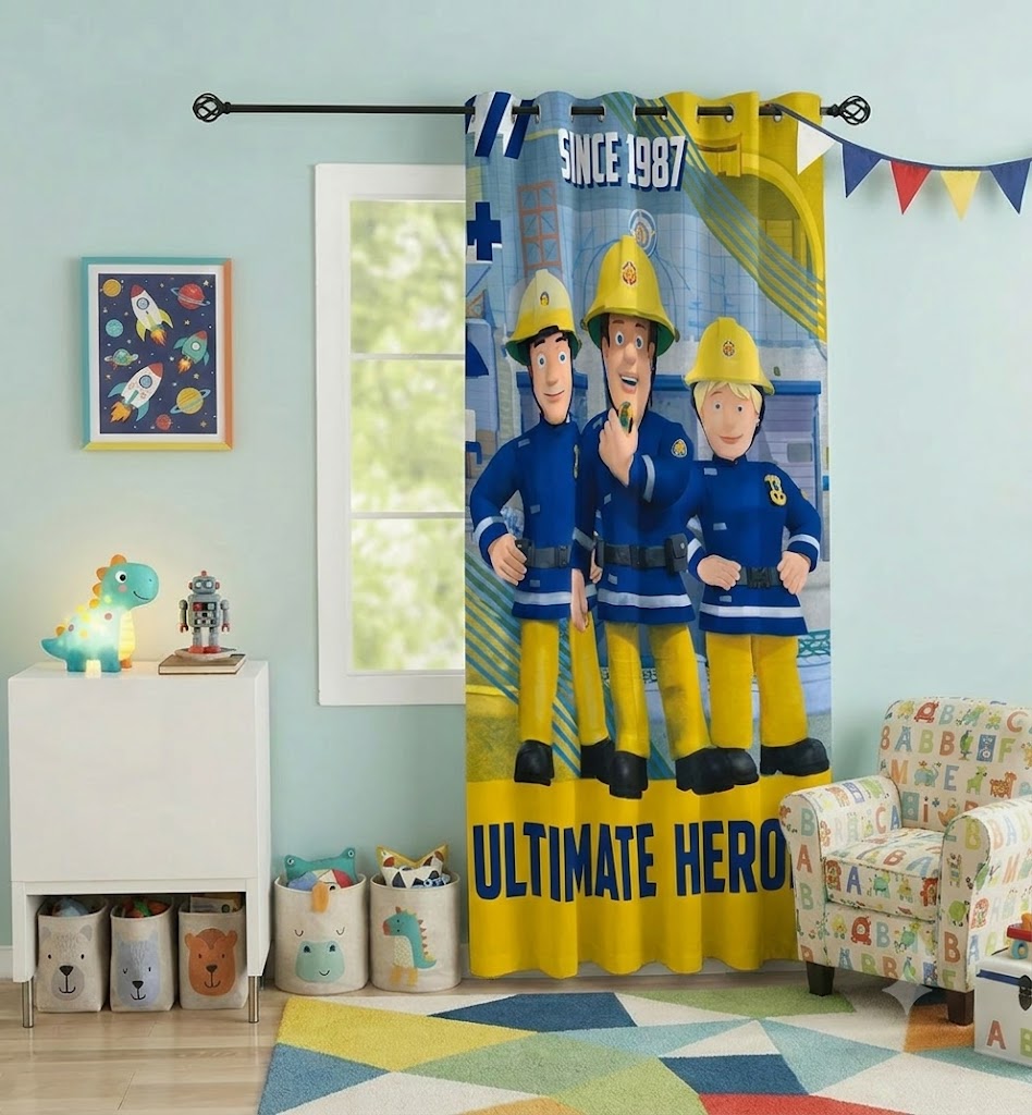 Ultimate Heroes Kids Room Curtain