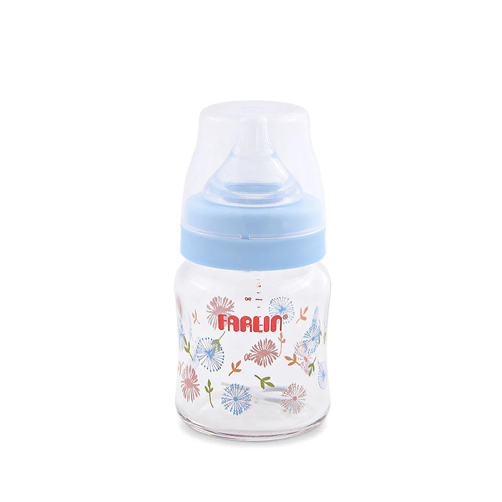 WIDE-NECK GLASS FEEDER 120ML - BLUE