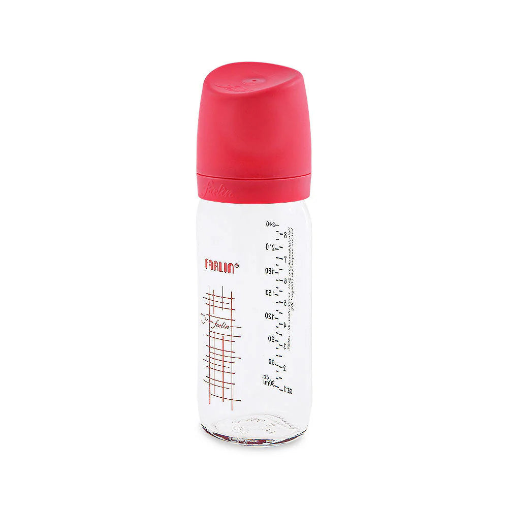 WIDE NECK GLASS FEEDER 240ML - RED
