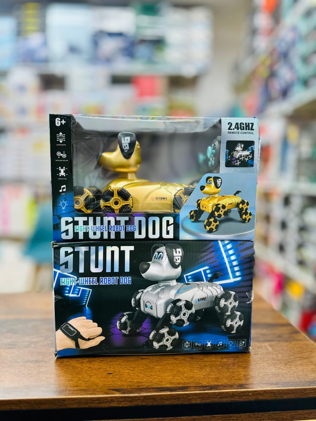 Remote Control And Hand Gesture Eight-Wheel Robot Stunt Dog