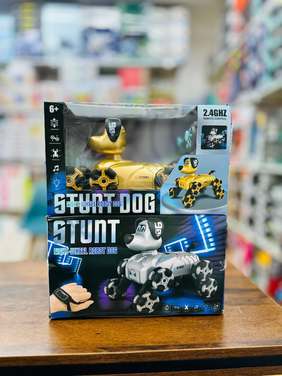 Remote Control And Hand Gesture Eight-Wheel Robot Stunt Dog