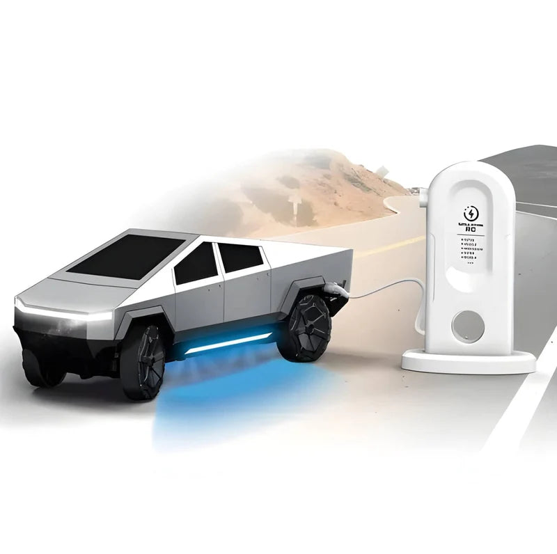 Remote Control Tesla Cyber Truck with EV Station Music Lights and Smoke Effect