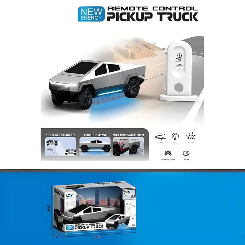 Remote Control Tesla Cyber Truck with EV Station Music Lights and Smoke Effect