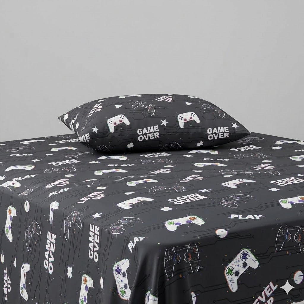 Catherine Lansfield Game Over kids Cotton Bed Sheet