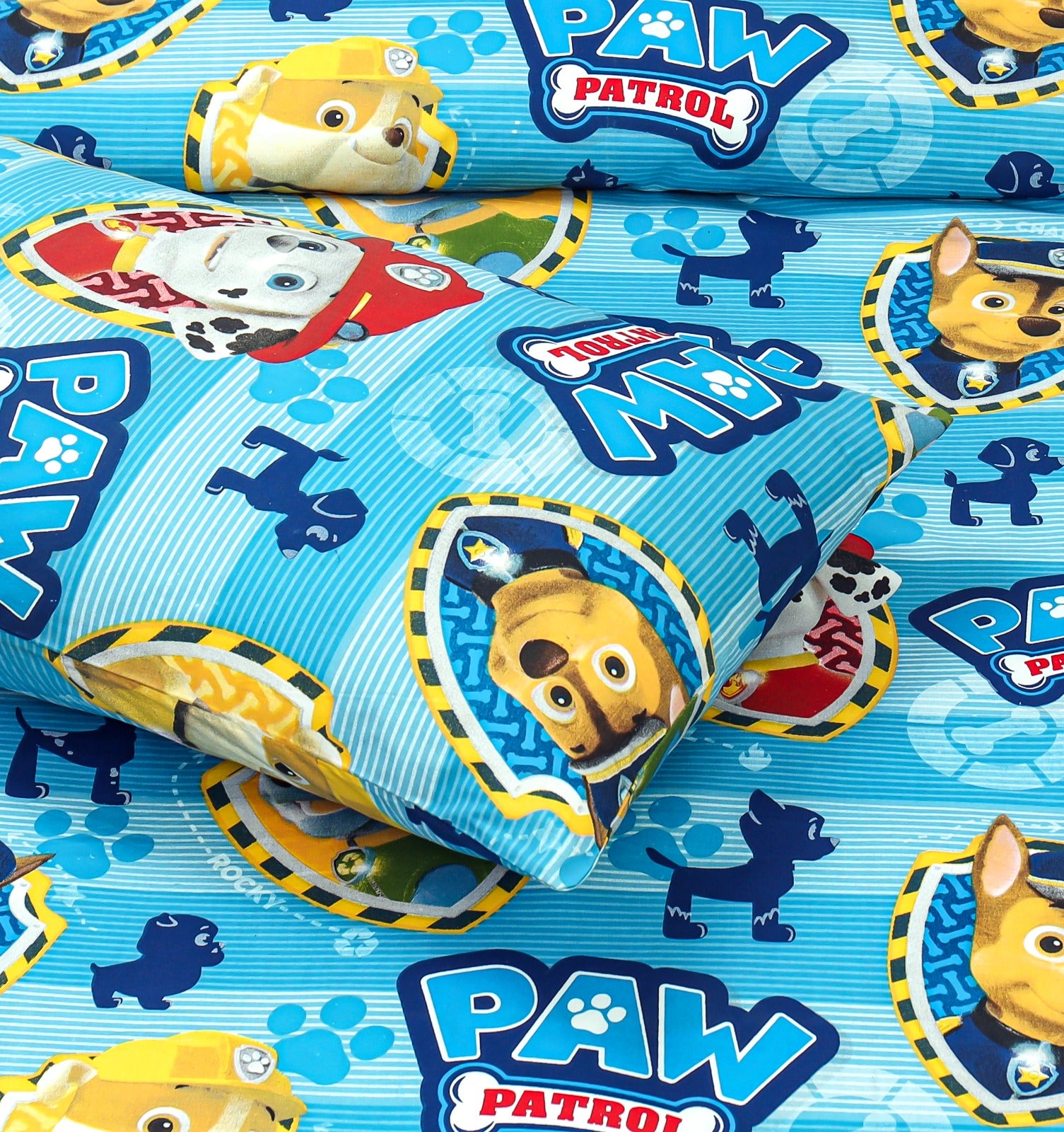 Colorful Cartoon Paw Patrol Themed kids Cotton Bed Sheet