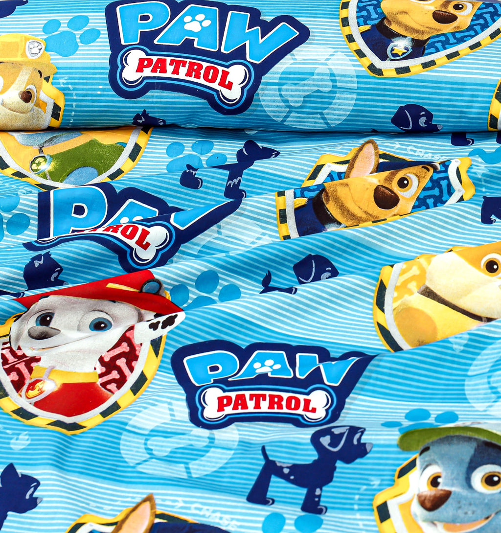 Colorful Cartoon Paw Patrol Themed kids Cotton Bed Sheet