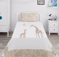 White Giraffe Themed kids Cotton Bed Sheet