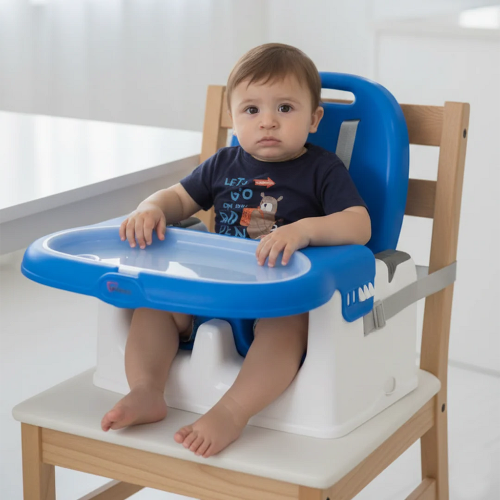 TINNIES BLUE BABY BOOSTER SEAT – LIGHTWEIGHT, ADJUSTABLE & PORTABLE