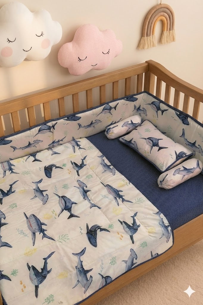 Shark Themed  Baby Cot Set