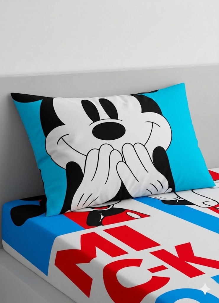 Mickey Mouse Cartoon character kids Cotton Bed Sheet
