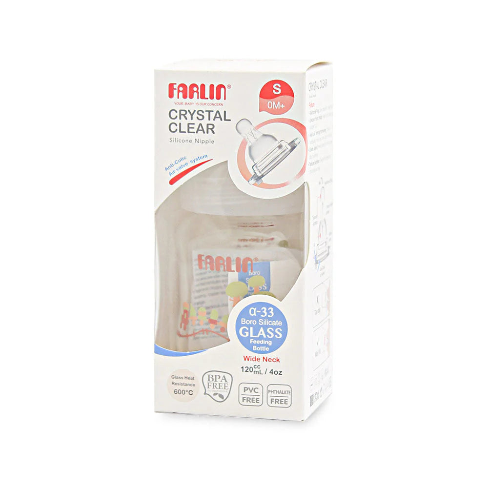 FARLIN WIDE NECK GLASS FEEDING BOTTLE 120 ML