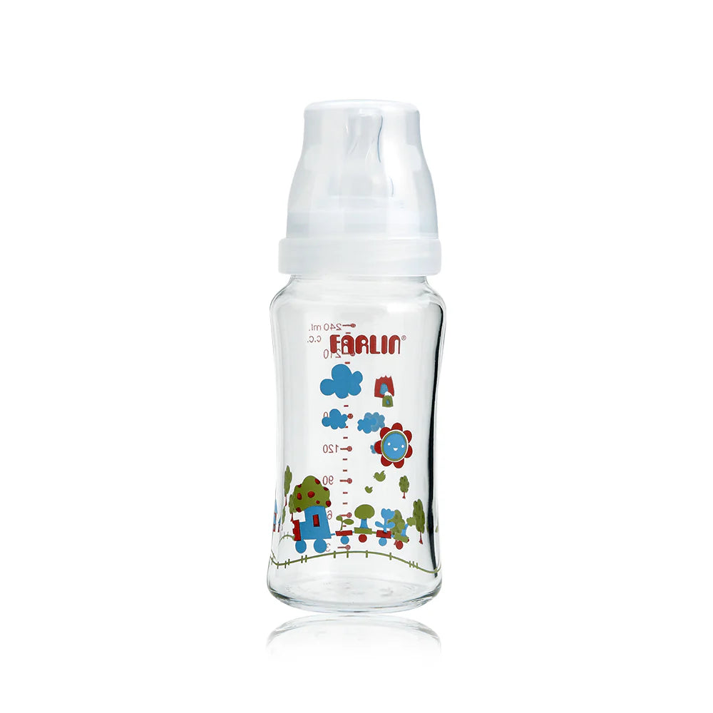FARLIN WIDE NECK GLASS FEEDING BOTTLE 240 ML