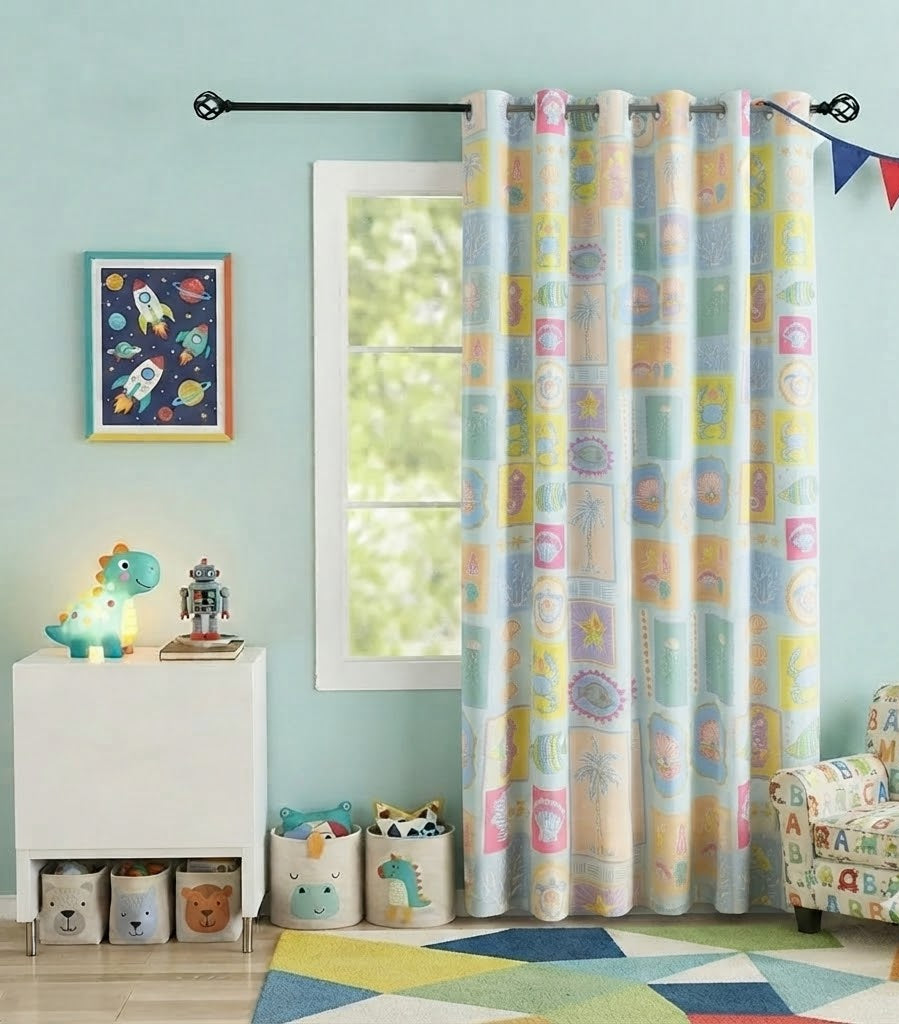 Ocean Themed Kids Room Curtain