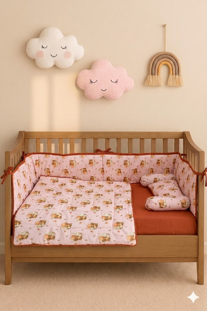 Cartoon Characters Baby Cot Set