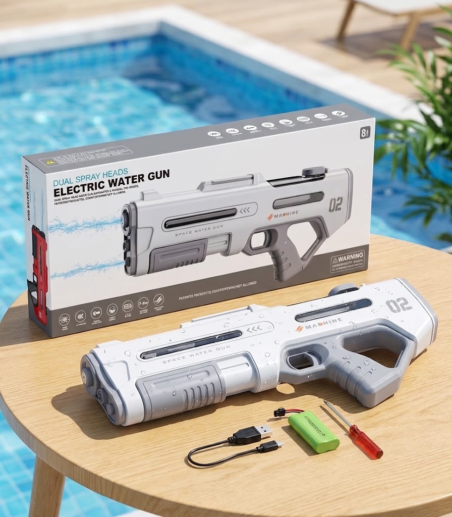High-Capacity Automatic Dual Spray Heads Electric Space Water Gun