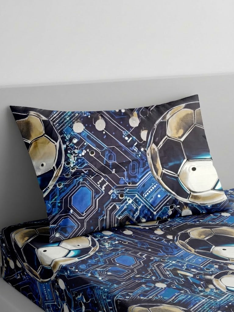 Football Circuit Board Pattern kids Cotton Bed Sheet