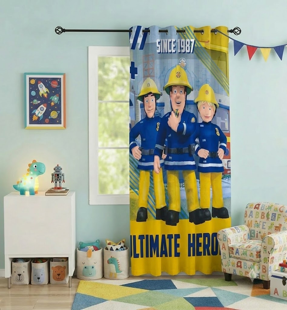 Ultimate Heroes Kids Room Curtain
