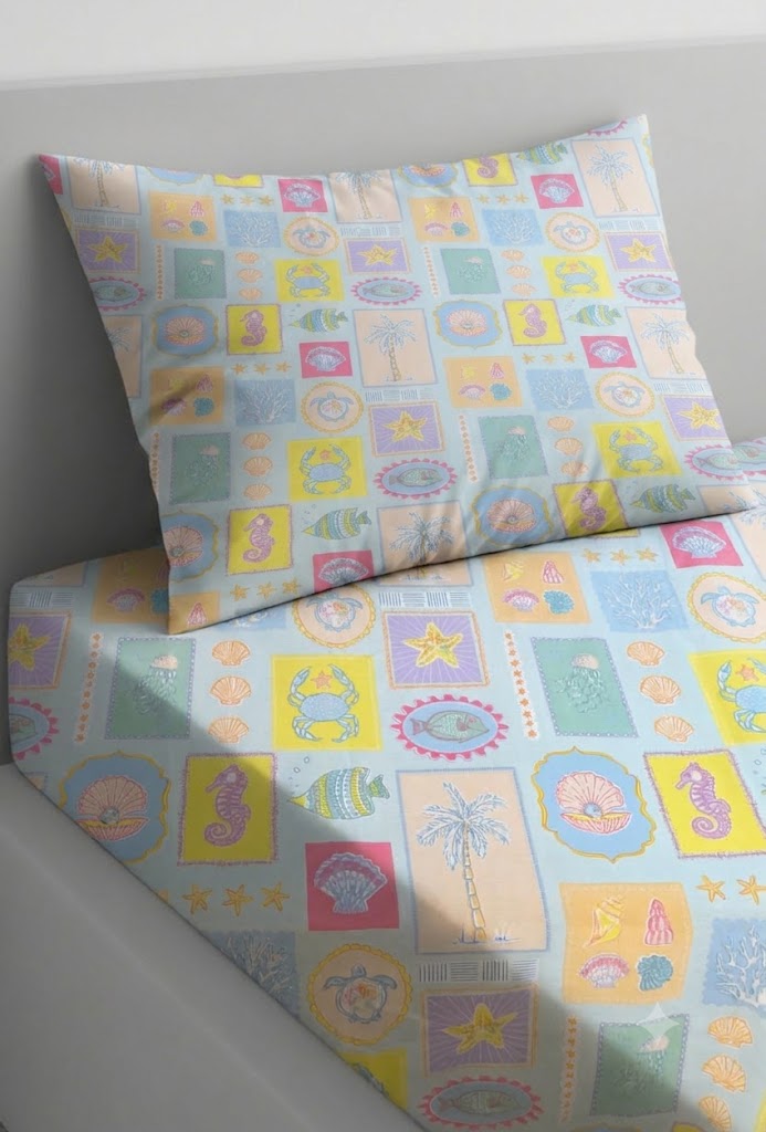 Playful Atmosphere Cotton Bed Sheet + Pillow Cover