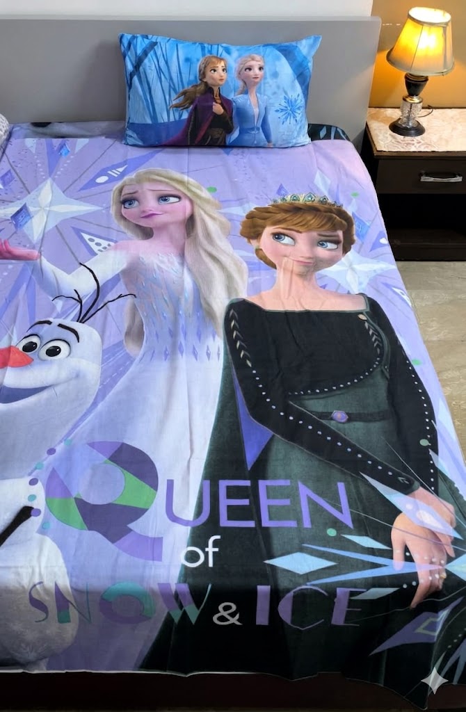 Queen of Sonw Kids  Cotton Bed Sheet