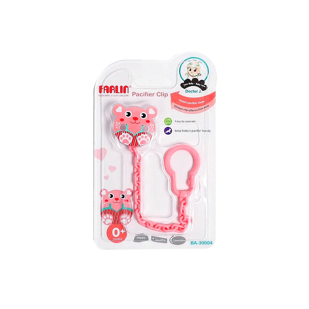 FARLIN PACIFIER CLIP PINK